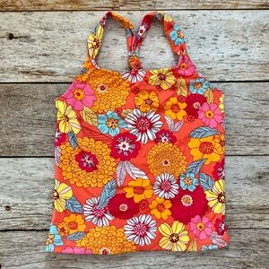 Garnet Hill Kids Colorful Floral Tankini Top